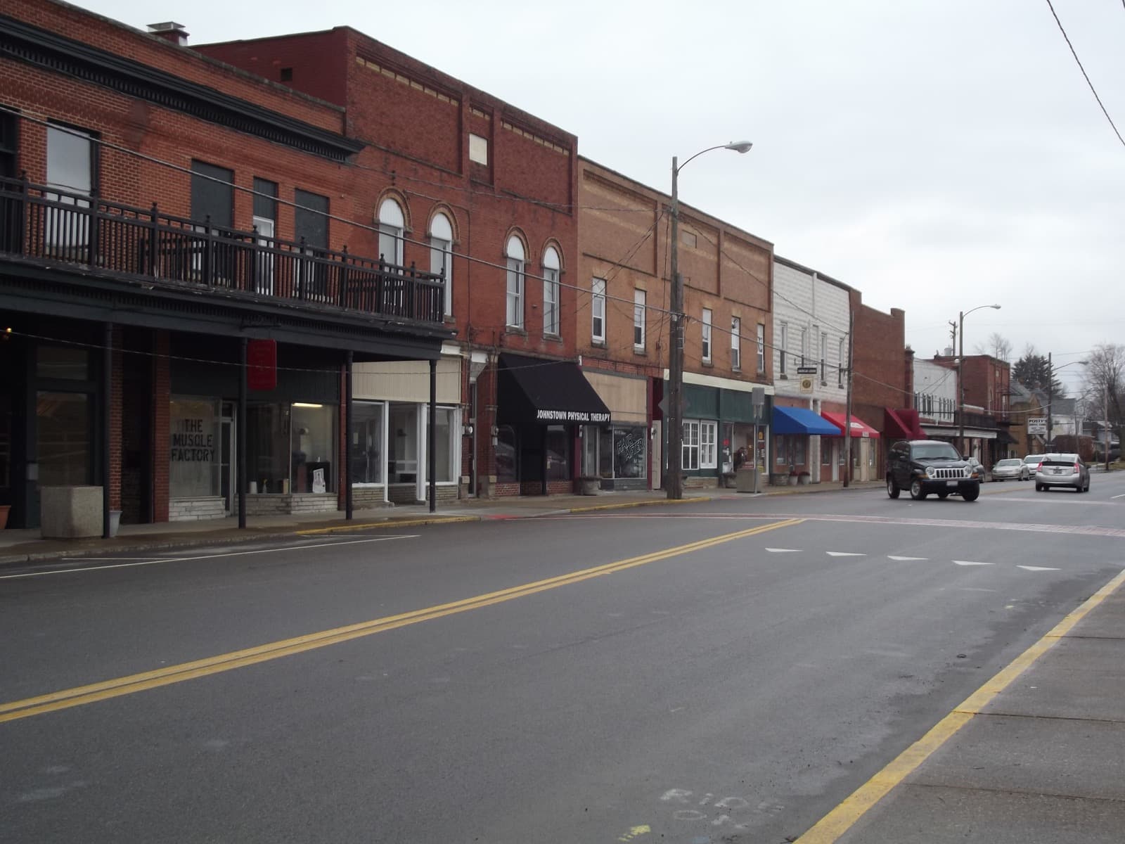 A real street scene in Johnstown, Ohio